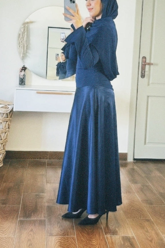 Satin Mix Dress – Matte & Shine