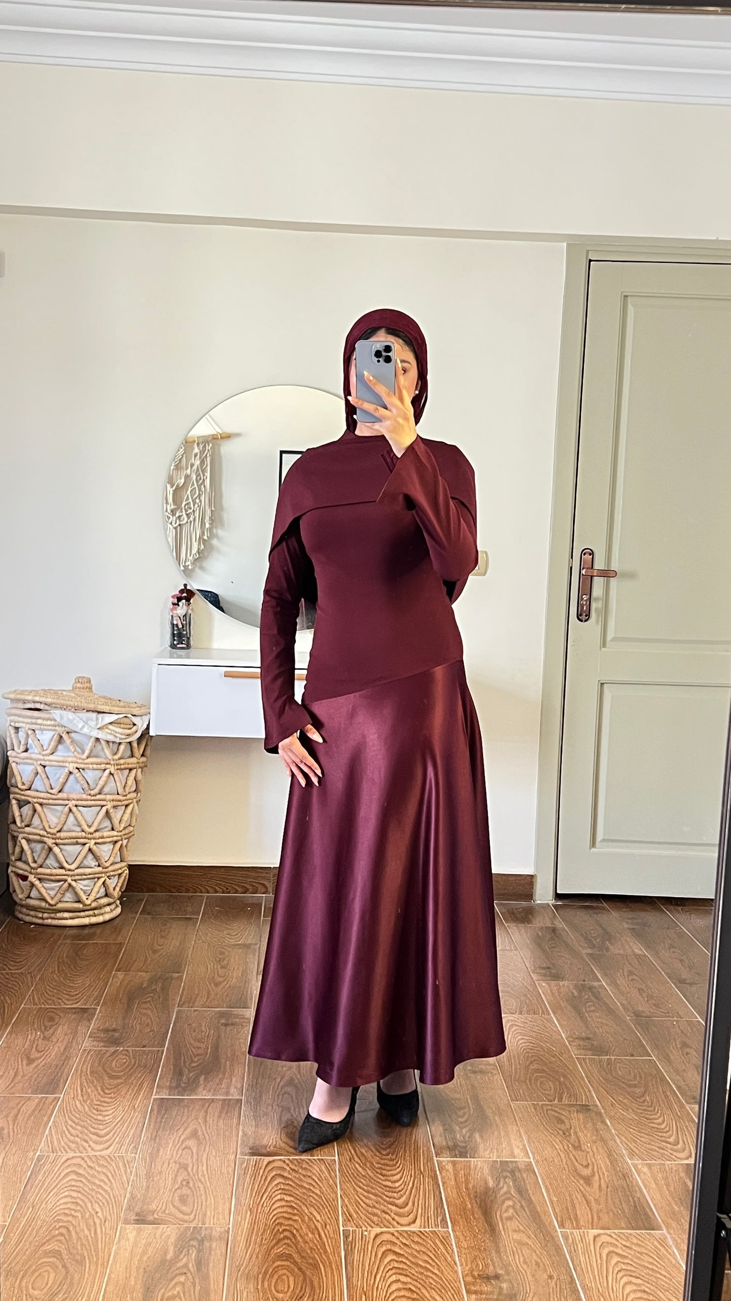 Satin Mix Dress – Matte & Shine
